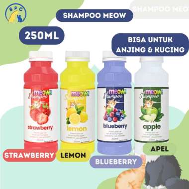 Shampoo Kucing 250ML Shampo Harum Buah Apel Strawberry Lemon Blueberry Awet Wanginya Anti Jamur Pele