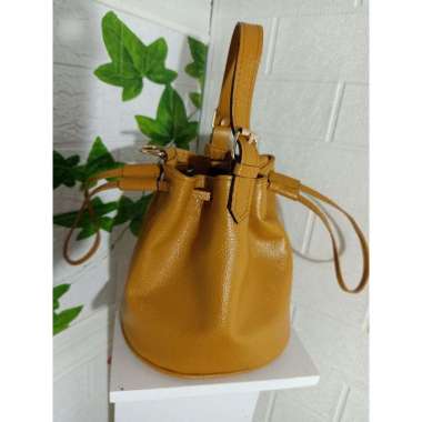 Tas Serut Selempang Kulit Sapi Asli Putih