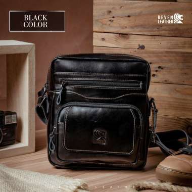 GST Tas Selempang Pria Kulit Asli Sling Bag Soren Untuk Kerja Kantor Bahan Kulit Sapi Asli Multifung