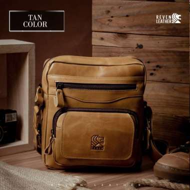 GST Tas Selempang Pria Kulit Asli Sling Bag Soren Untuk Kerja Kantor Bahan Kulit Sapi Asli Multifung
