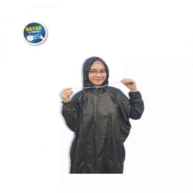 Jas Hujan Ponco Lengan Elmondo Ceria Hiu H-202 Hitam