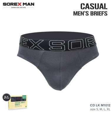 (3 PCS) Sorex Man Celana Dalam Segitiga Cotton Bamboo Fiber Anti Gerah CD 1012 M