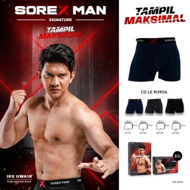 [SPECIAL EDITION IKO UWAIS] Sorex Man Boxer Pria Signature Trunk Sport CD 3906 M