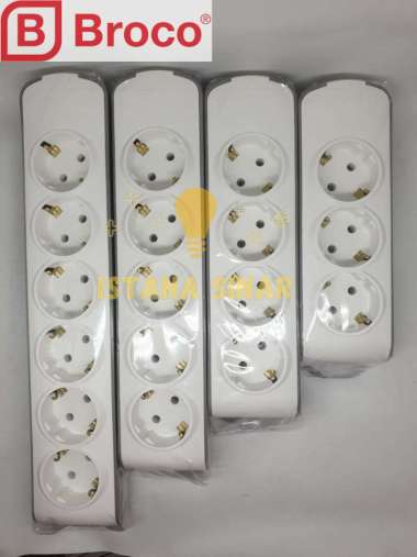 STOP KONTAK BROCO 3 4 5 6 LUBANG / TERMINAL / COLOKAN LISTRIK SLANTING 5 Lubang