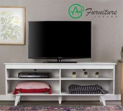 Bufet Tv Minimalis Strum Warna Putih Kayu Mahoni