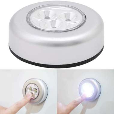 Lampu Tempel LED Emergency Darurat Stick touch lamp Silver