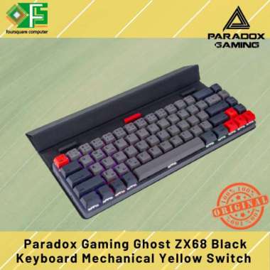 Keyboard Mechanical Paradox Gaming Ghost ZX68 Yellow Switch Black