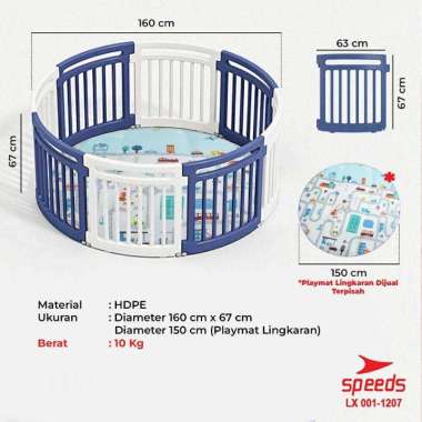Siya ✨Free Bubblewrap Pagar Anak Bayi Speeds Lx 001-1201 Pagar Set Playground Pagar Mainan Anak Play