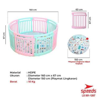 Siya ✨Free Bubblewrap Pagar Anak Bayi Speeds Lx 001-1201 Pagar Set Playground Pagar Mainan Anak Play