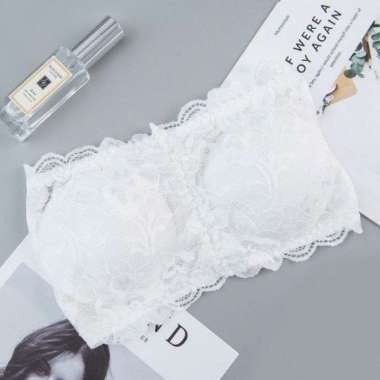 Bra Kemben Tanpa Kawat Tanpa Tali Bra Renda Seksi Fashion Kekinian Cantik Putih