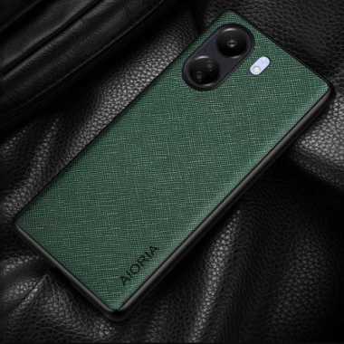 Casing Redmi 13C Soft Case Canvas Cross Pattern REDMI 13C DARK GREEN
