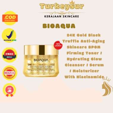 BIOAQUA 24K Gold Skin Brightening Serum Wajah Essence Eye Cream Cleanser pembersih wajah Toner Bioaq