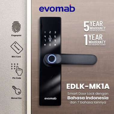 evomab Smart Door Lock Kunci Pintu Digital Bahasa Indonesia EDLK-MK1A Kiri