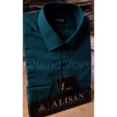 ALISAN Original Kemeja Polos SLIM FIT Lengan Panjang //HIJAU BOTOL// 14