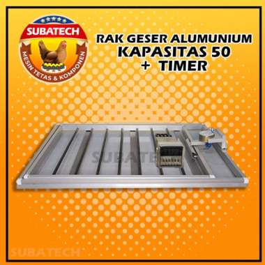 Paket Rak Geser Kayu dengan Modul Timer kap.50 untuk Mesin Tetas Telur