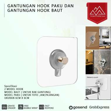 Paku Tempel Gantungan Hook Paku Baut Tempelan Bingkai Foto Lukisan HOOK BAUT