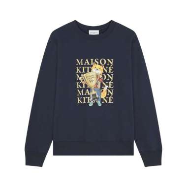 [12.12 Dealcember] Maison Kitsuné Fox Champion Regular Sweatshirt Navy L Blue
