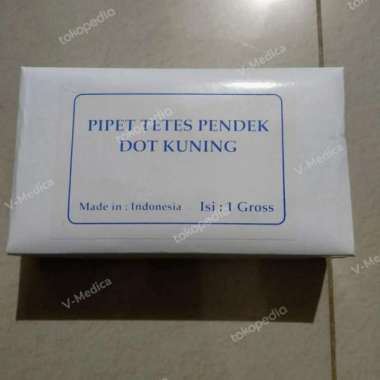 Pipet Tetes Pendek Dot Kuning / Pipet Tetes Kaca isi 144