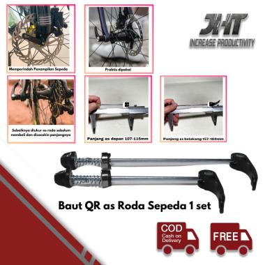 Baut QR AS roda sepeda Depan+Belakang - Hitam Quick Release wheel hub