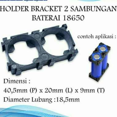 Bracket 18650 2 Lubang Dudukan Holder 2 Slot Casing Breket Baterai Cas
