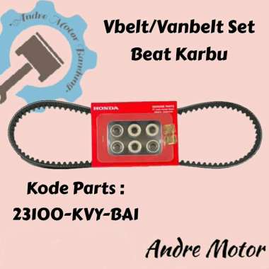 Vbelt Vanbelt Set + Roller Beat Karbu Original AHM (23100-KVY-BA1)
