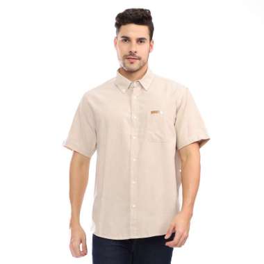 POSHBOY Basic Shirt Tokyo Cream - Kemeja Formal Pria Lengan Pendek Polos S/M