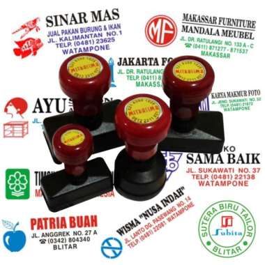 Stempel otomatis / Stempel warna 3 Warna ukuran standar