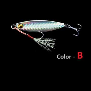 Metal Jig Fishing Spoon Spinnerbait GID Biru