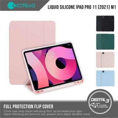 COTEetCI Liquid Silicone Casing IPAD PRO 11 M1 (2021) Diary Case Cover Hitam