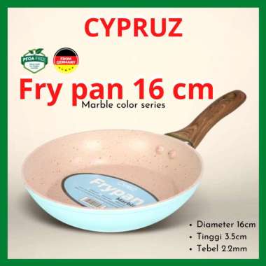 ZS cypruz marble wok pan fry pan sauce pan wajan keramik anti lengket - fry pan 16cm grill pan 24 cm