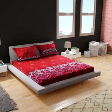 Sprei motif aesthetic elegant baru Queen - super king .size 180x200cm Red Batik