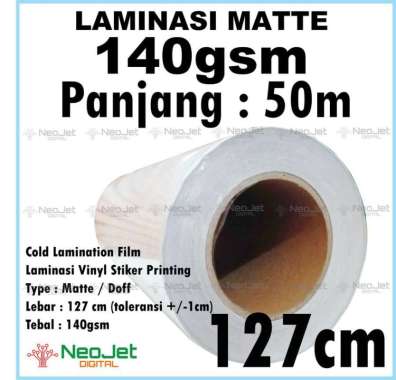 Laminasi Dingin Matte Mate 140 gsm Laminating Doff Doft 127cm 50 meter