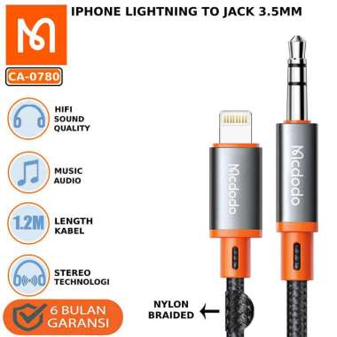 Mcdodo CA 0780 Lightning to 3.5mm Jack Audio AUX Cable 120cm - Kabel Data