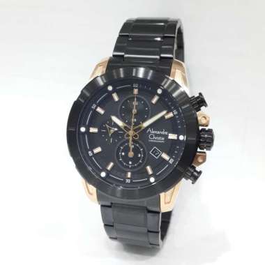 Alexandre Christie Chronograph 6522MCB Jam Tangan Pria Black Rosegold