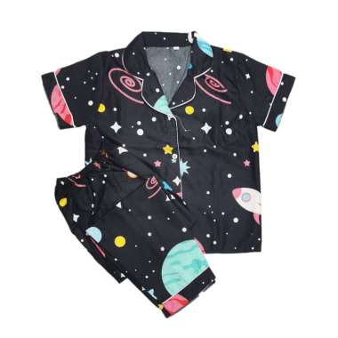 Baju Tidur Piyama Anak Kids & Junior 01 PLANET HITAM 12