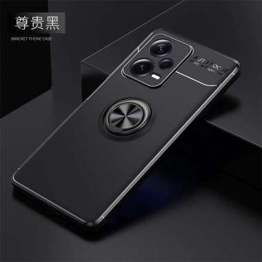 Casing Xiaomi Redmi Note 12 Pro 5G Case Redmi Note 12 Softcase Ring Stand Note 12 Pro 5G Hitam