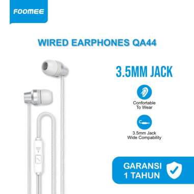FOOMEE QA44 Earphone Wired HIFI Musik Headset MIC Powerfull Audio Jernih