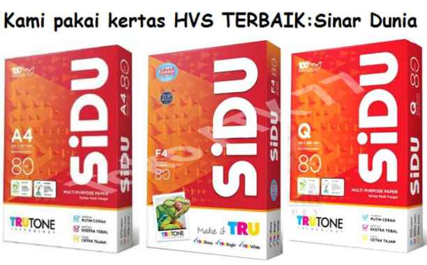 Produk Jasa Print Kertas HVS A4 F4 Folio Q Kwarto Tugas Sekolah Warna BW + Amplop + Jilid Kliping RA