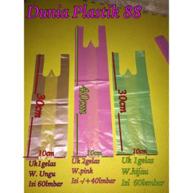KANTONG PLASTIK gelas cup tenteng minuman warna warni cup oz pop es take away ukuran 1gelas 2gelas u