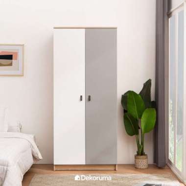 Dekoruma RUNA Lemari Pakaian Kayu 2 Pintu - Wardrobe Minimalis