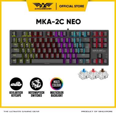 Armaggeddon MKA-2C NEO Psychraven - Keyboard Gaming Mechanical TKL Hitam dan Putih