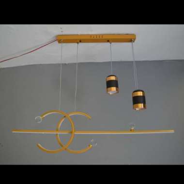 Lampu Gantung Minimalis Hias LED 3 Warna Minimalis Void Gold
