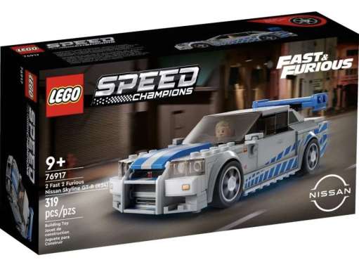 LEGO Speed Champions-76917-2 Fast 2 Furious Nissan Skyline GT-R (R34) Set Building Kid Toy Movie Mod