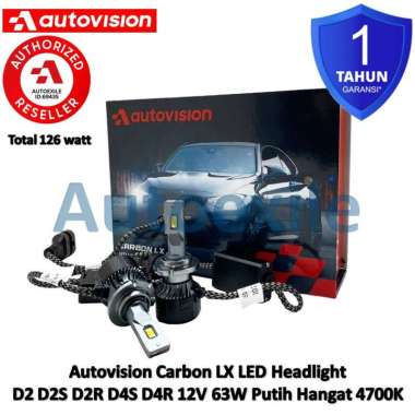 Autovision Carbon LX LED Headlight D2 D2S D2R D4S D4R 12V Putih Hangat 4700K Warm White Lampu Depan