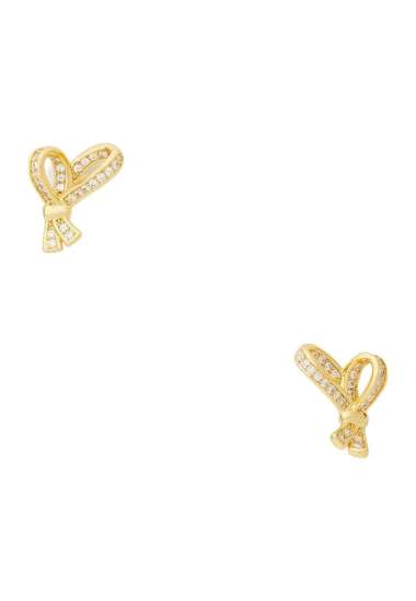 KATE SPADE All Tied Up Pave Studs Gold