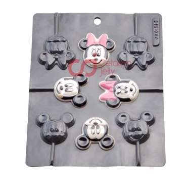 Cetakan Jelly Cetakan Coklat Permen Lolipop Karakter Pasangan Tikus 8 Cav Plastik
