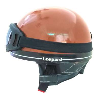 Helm Dewasa Glossy Chips Leopard kacamata sky