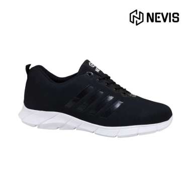 Spv 63 - Sepatu Sneakers Sport Casual Pria Wanita - Sepatu Sekolah Full Black Hitam Polos 44 Hitam P