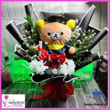 [FRESH] Bouquet bunga Boneka Wisuda | Buket bunga asli segar Boneka Besar