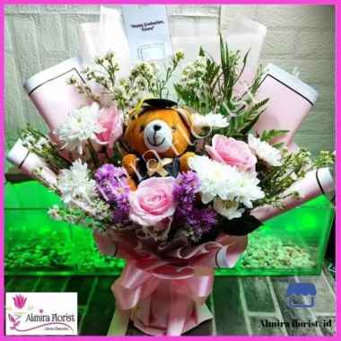 [FRESH] Bouquet bunga Boneka Wisuda | Buket bunga asli segar Boneka kecil